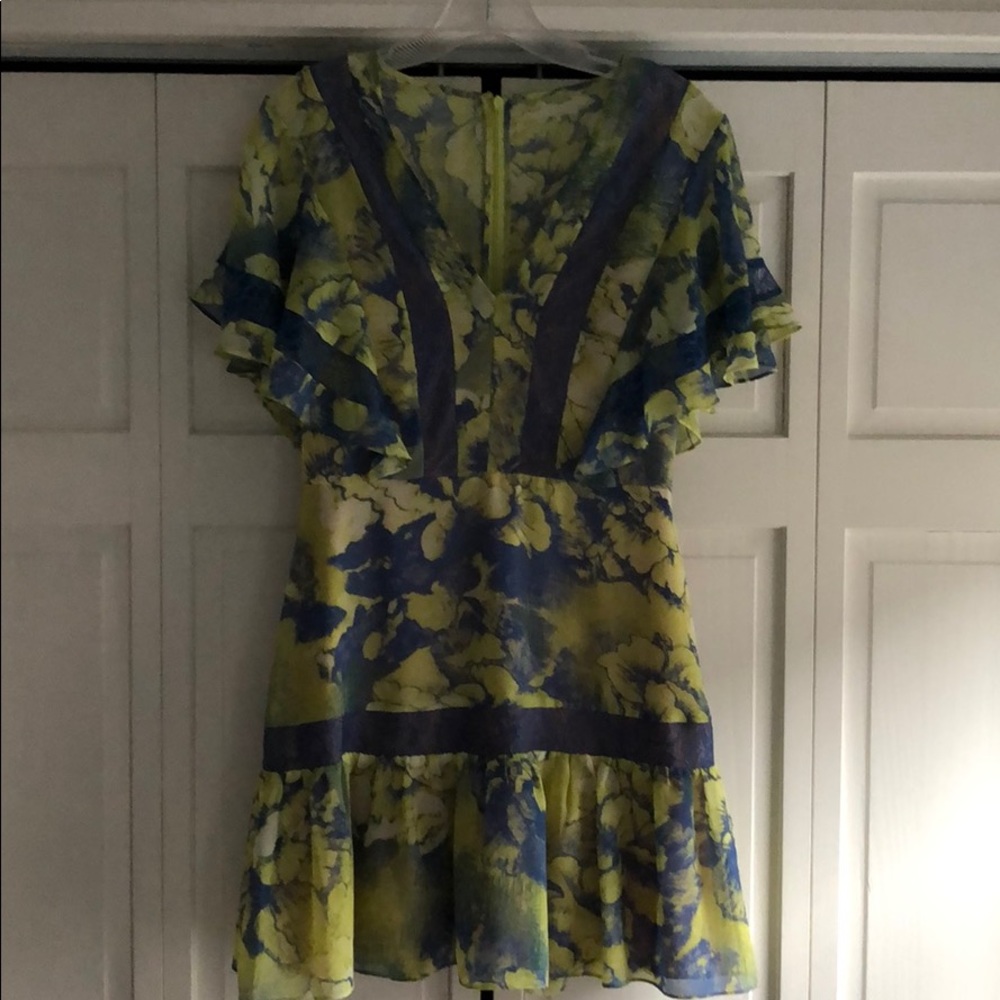 BCBGeneration - Blue/ Green Floral Cocktail Dress
